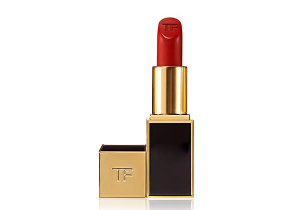 <div class="caption-credit"> Photo by: Courtesy of bloomingdales.com</div>There's a reason why Tom Ford lip colors cost $49. When you try one, you'll know. <br> Tom Ford Lip Color, Jasmine Rouge in rouge fatal, $49, bloomingdales.com <br> <b>More from <i>Lucky</i>:</b> <br> <b><a rel="nofollow noopener" href="http://www.luckymag.com/beauty/2011/12/40-Drugstore-Classics?mbid=synd_yshine" target="_blank" data-ylk="slk:The 40 Best Drugstore Beauty Products;elm:context_link;itc:0;sec:content-canvas" class="link ">The 40 Best Drugstore Beauty Products</a> <br> <a rel="nofollow noopener" href="http://www.luckymag.com/blogs/luckyrightnow/2012/09/50-Unique-Engagement-Rings?mbid=synd_yshine" target="_blank" data-ylk="slk:50 Unique Engagement Rings;elm:context_link;itc:0;sec:content-canvas" class="link ">50 Unique Engagement Rings</a></b> <br>