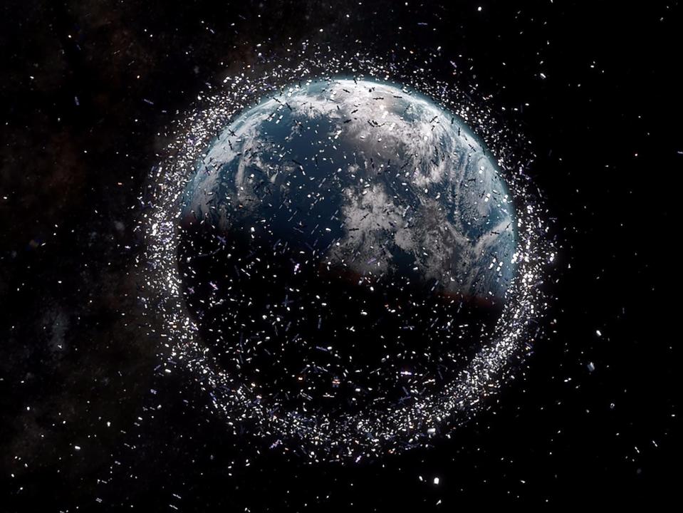 space junk debris field earth orbit esa