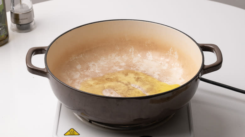 oil in a pan