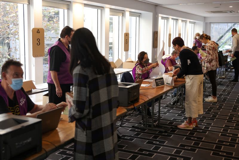 The scene at an AEC early voting centre ahead of the national election in Sydney