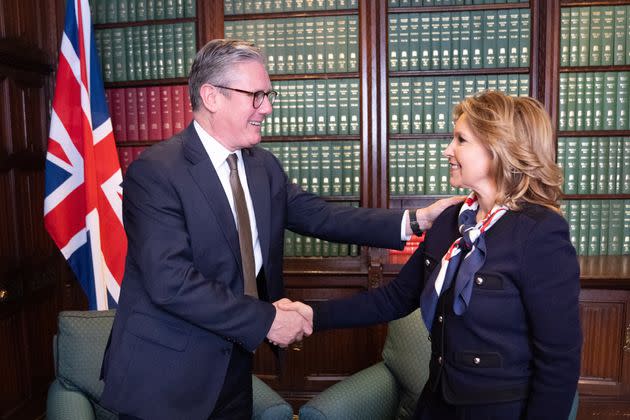 Labour leader Sir Keir Starmer with former Conservative MP Natalie Elphicke in his parliamentary office in the House of Commons, London, after it was announced she has defected to Labour, hitting out at the 