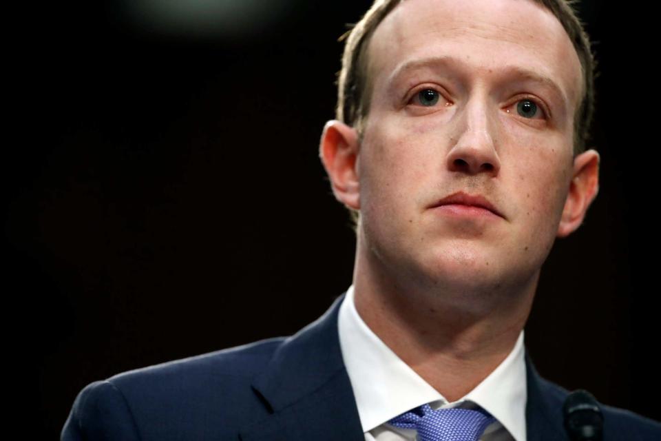 Mark Zuckerberg testifies before a joint hearing of the Commerce and Judiciary Committees in 2018 (AP)