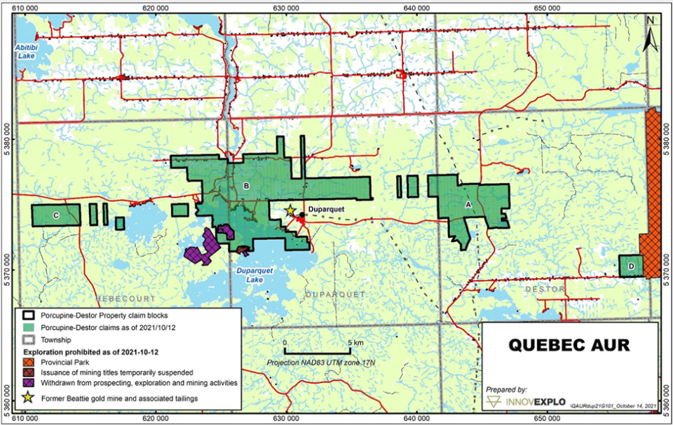 Map showing the location of the Assets