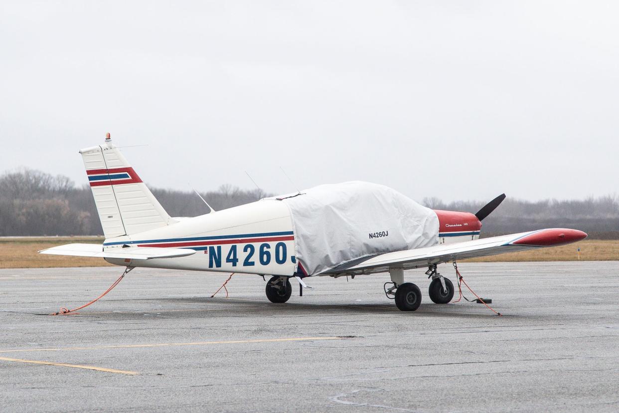 An aircraft at Ann Arbor Municipal Airport in Ann Arbor on Friday, Dec. 29, 2023.