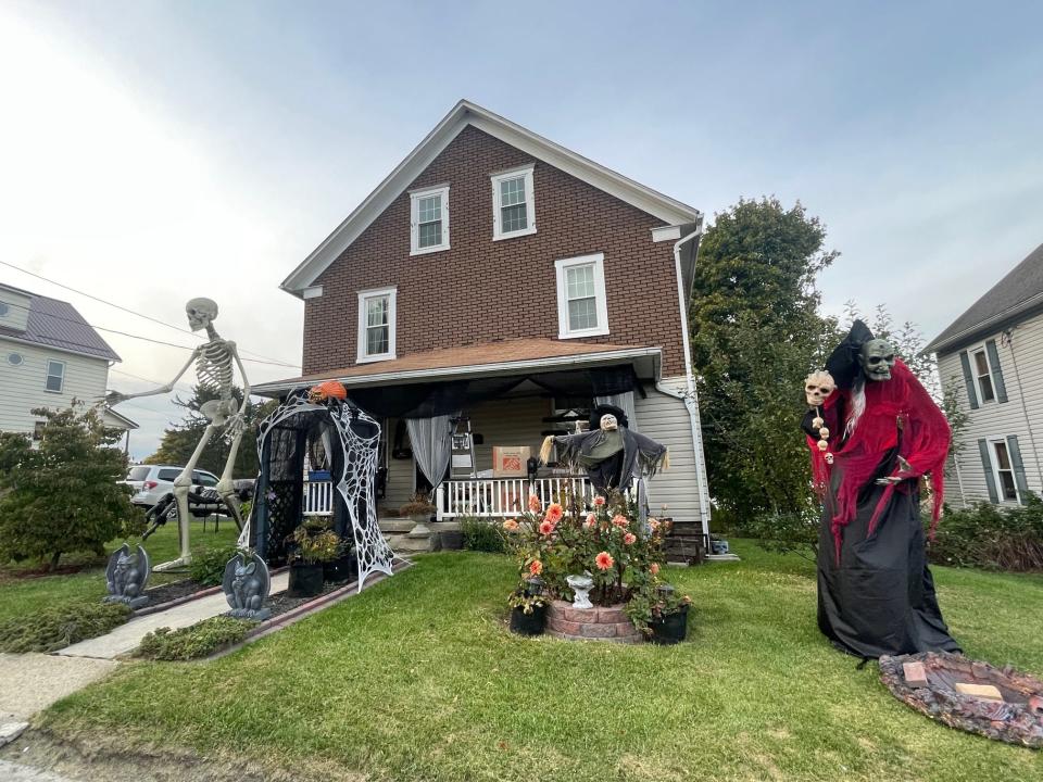 Halloween decorations were going up last week at Steve and Kristin Lucas's home on Main Street in Paint Borough. Kristin Lucas said they have more work to do, as they enjoy decorating around the outside of their house for Halloween.