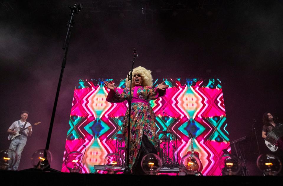 Trixie Mattel performs on the Palomino stage at Stagecoach at the Empire Polo Club in Indio, Calif., Friday, April 28, 2023. 