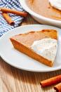 <p>For those who can't have gluten or think the pie crust is just a vessel to get the best part of the pie, this <a href="https://www.delish.com/cooking/recipe-ideas/recipes/a55688/easy-homemade-pumpkin-pie-recipe-from-scratch/" rel="nofollow noopener" target="_blank" data-ylk="slk:pumpkin pie" class="link ">pumpkin pie</a> is for you. Made without the crust, this pie takes less than half the time and WAY less effort. No making <a href="https://www.delish.com/holiday-recipes/thanksgiving/a55683/basic-pie-dough-recipe/" rel="nofollow noopener" target="_blank" data-ylk="slk:pie crusts" class="link ">pie crusts</a>, no chilling, and no blind baking. It's a Thanksgiving miracle. <br><br>Get the <strong><a href="https://www.delish.com/cooking/recipe-ideas/a28576182/crustless-pumpkin-pie-recipe/" rel="nofollow noopener" target="_blank" data-ylk="slk:Crustless Pumpkin Pie recipe" class="link ">Crustless Pumpkin Pie recipe</a></strong>.</p>