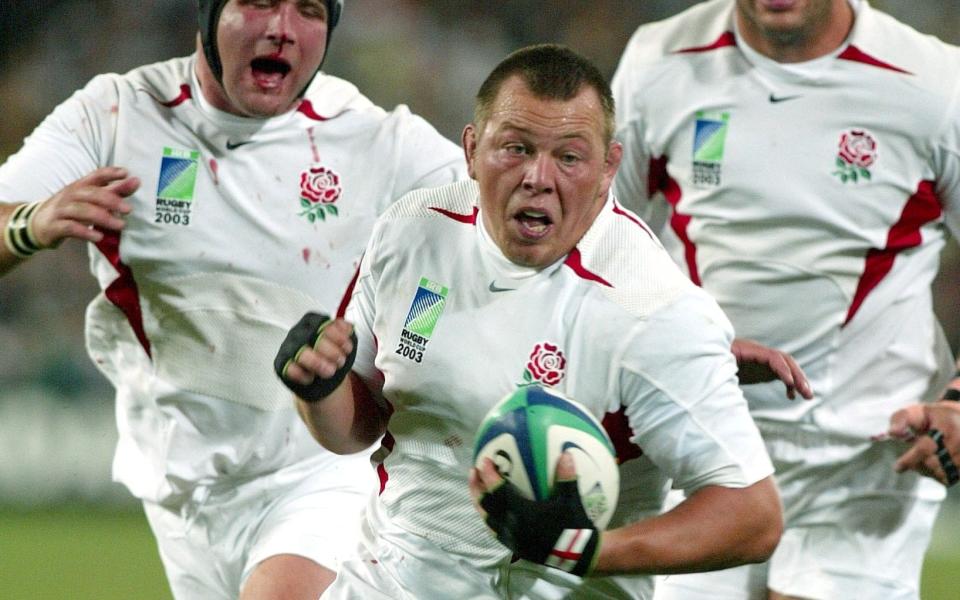 England's Steve Thompson in action at the 2003 Rugby World Cup - Action Images