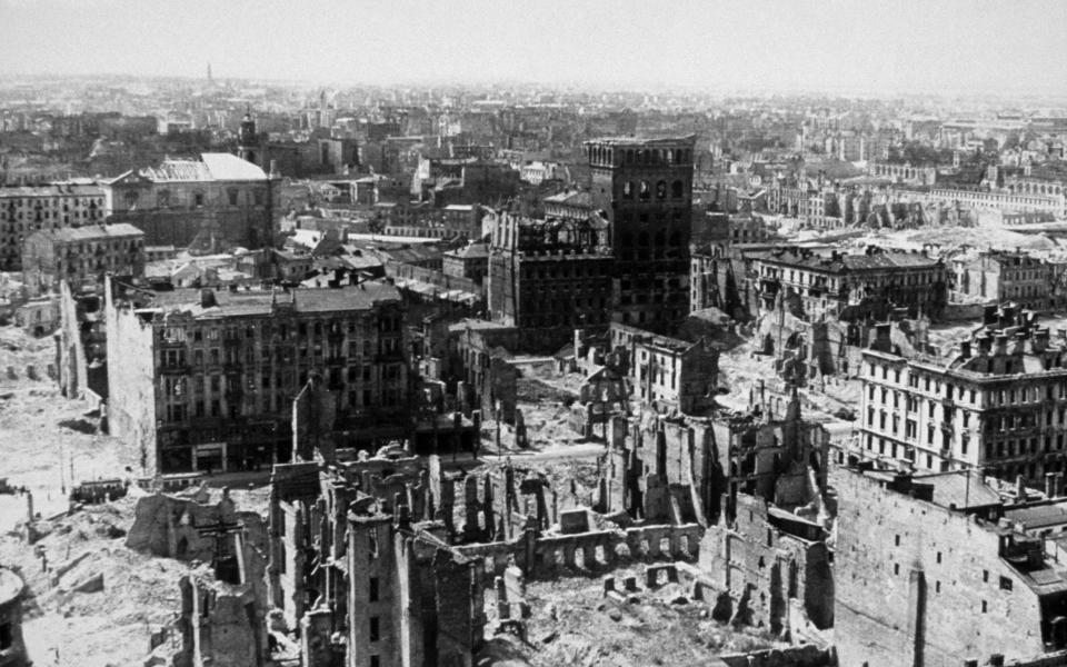 The ruins of Warsaw after the prolonged German assault