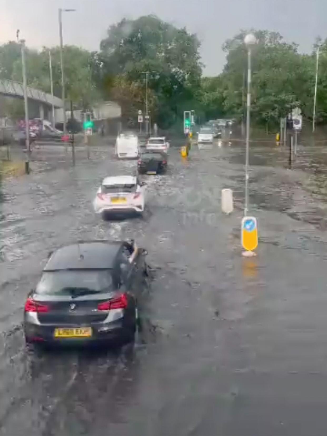 Flooding on road in London on 12 June (@SZ_Royde/Twitter)