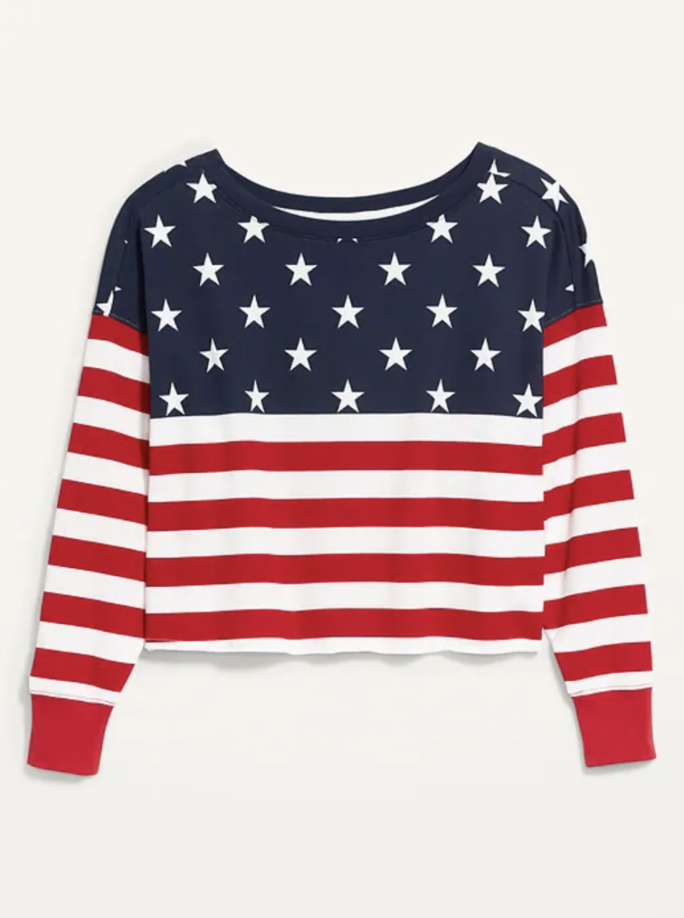 <p><strong>Old Navy</strong></p><p>oldnavy.gap.com</p><p><strong>$29.97</strong></p><p><a href="https://go.redirectingat.com?id=74968X1596630&url=https%3A%2F%2Foldnavy.gap.com%2Fbrowse%2Fproduct.do%3Fpid%3D688869012%26modelSize%3DM%26vid%3D1%26tid%3Donpl000017%26kwid%3D1%26ap%3D7%23pdp-page-content&sref=https%3A%2F%2Fwww.townandcountrymag.com%2Fsociety%2Ftradition%2Fg37681411%2Fprincess-diana-sweatshirt-biker-shorts-outfit-inspiration%2F" rel="nofollow noopener" target="_blank" data-ylk="slk:Shop Now;elm:context_link;itc:0;sec:content-canvas" class="link ">Shop Now</a></p><p>Stars on top, stripes on the bottom, and cozy all over, Diana proved that flag-themed apparel is not just for July 4th. </p>