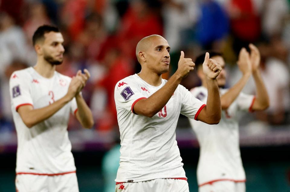 Tunisia's Wahbi Khazri looks dejected after the match (REUTERS)