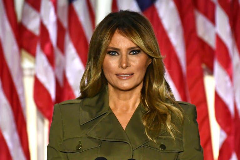 Le Première dame des Etats-Unis Melania Trump s'exprime depuis les jardins de la Maison Blanche le 25 août 2020 dans le cadre de la convention républicaine - Brendan Smialowski © 2019 AFP