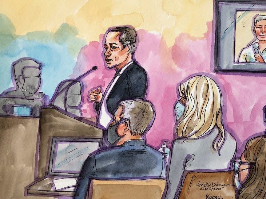 Elizabeth Holmes trial sketch.