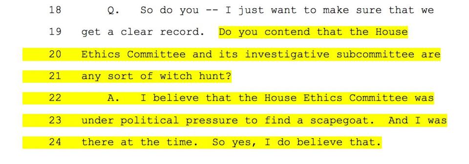 (Photo: Deposition of Blake Farenthold)