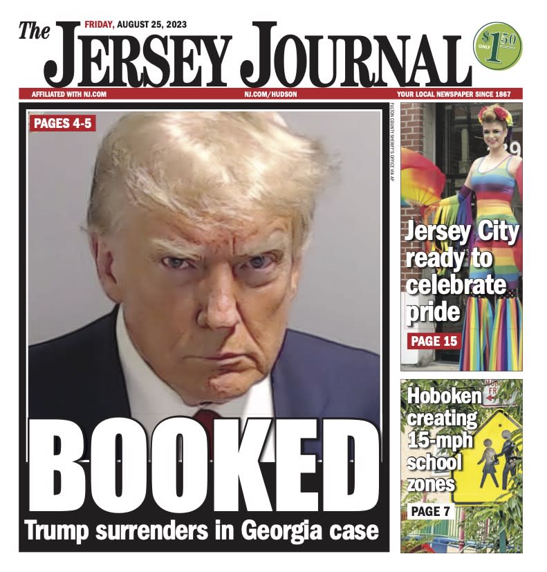 Trump mug shot in the Jersey Journal