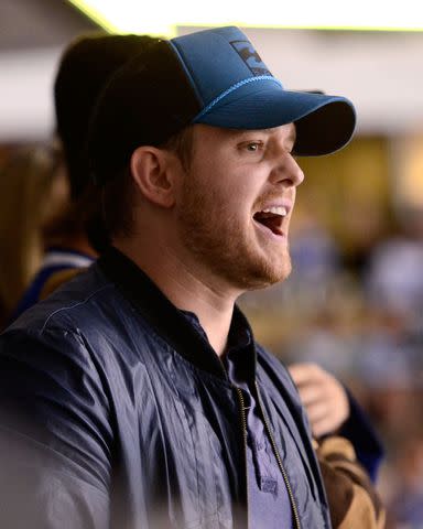 <p>Rich Lam/Getty</p> Michael Bublé at a Canucks game in Vancouver in May 2011