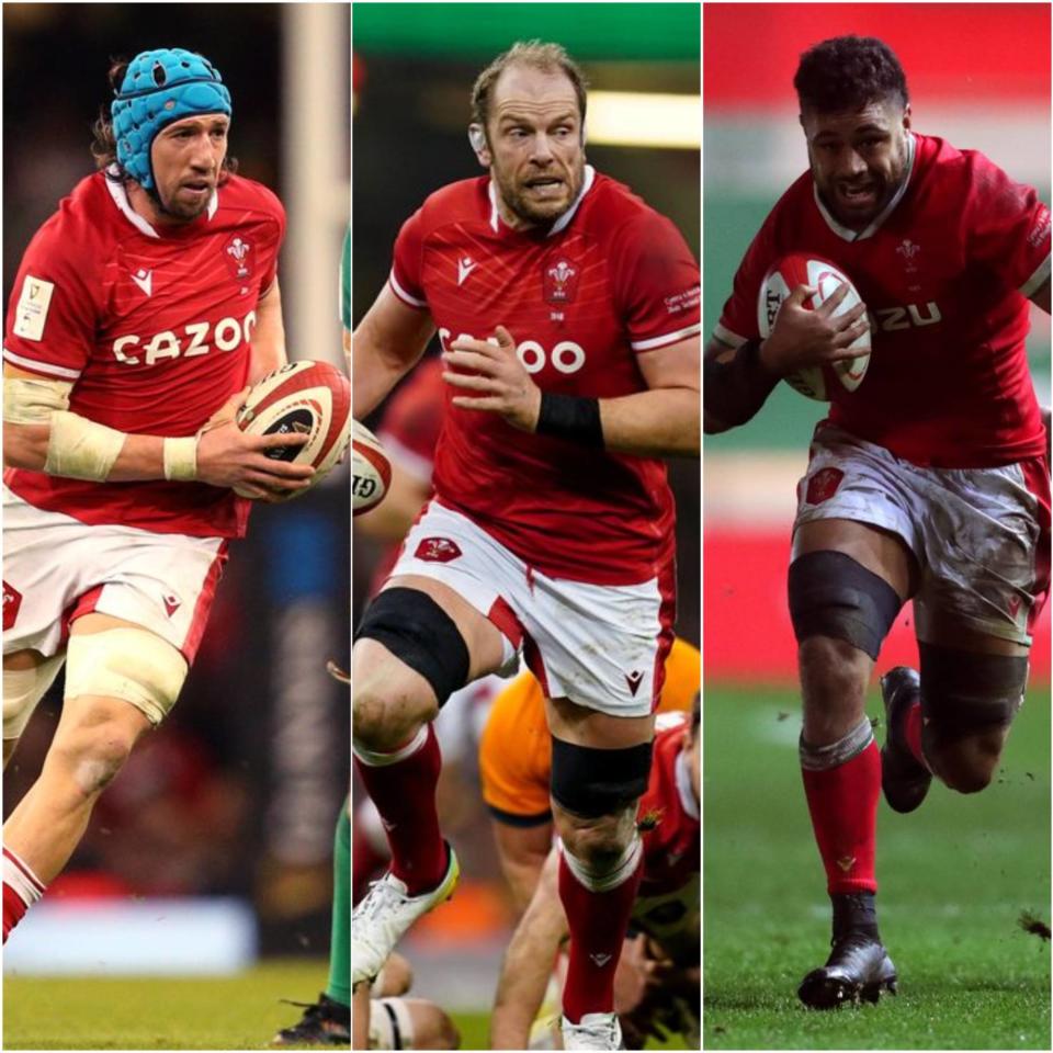 Justin Tipuric, Alun Wyn Jones and Talupe Faletau, l-r