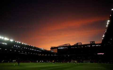 General view of the sky from inside the stadium during the warm up before the match  - Credit: REUTERS