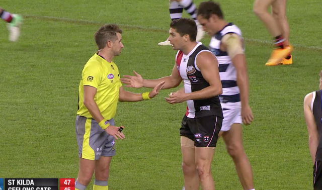 The heated conversation unfolds. Pic: Fox Sports