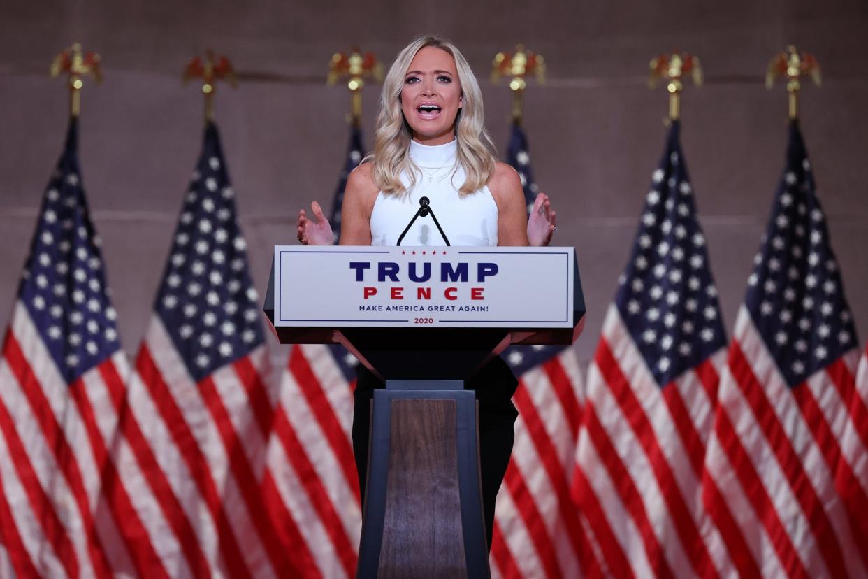 White House press secretary Kayleigh McEnany addresses the Republican National Convention: Getty Images