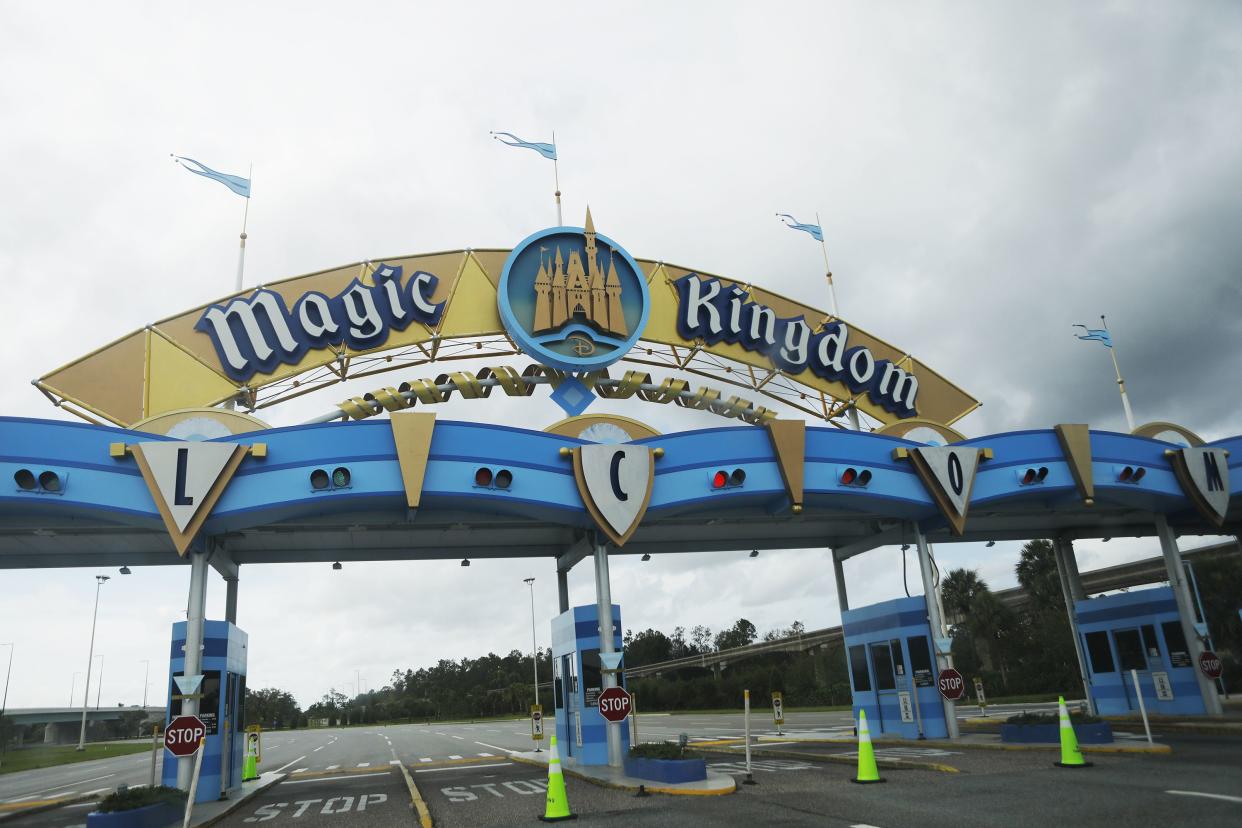 A view of Walt Disney Worlds Magic Kingdom entrance