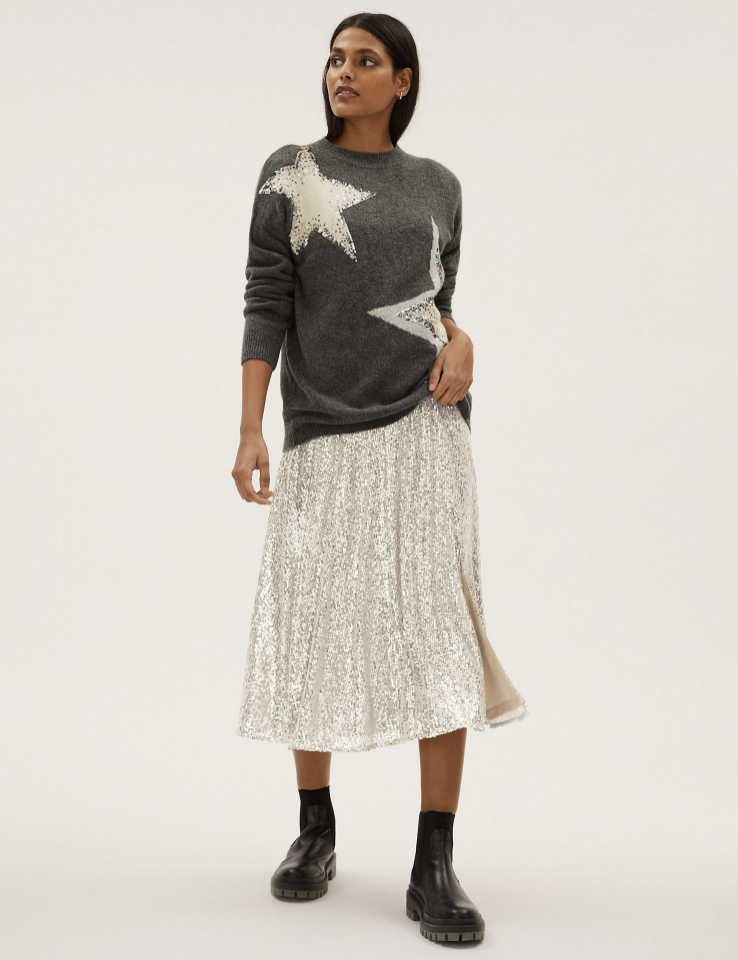 Wear it again and again by throwing on a jumper and some winter boots for a smart/casual day look. (Marks & Spencer)