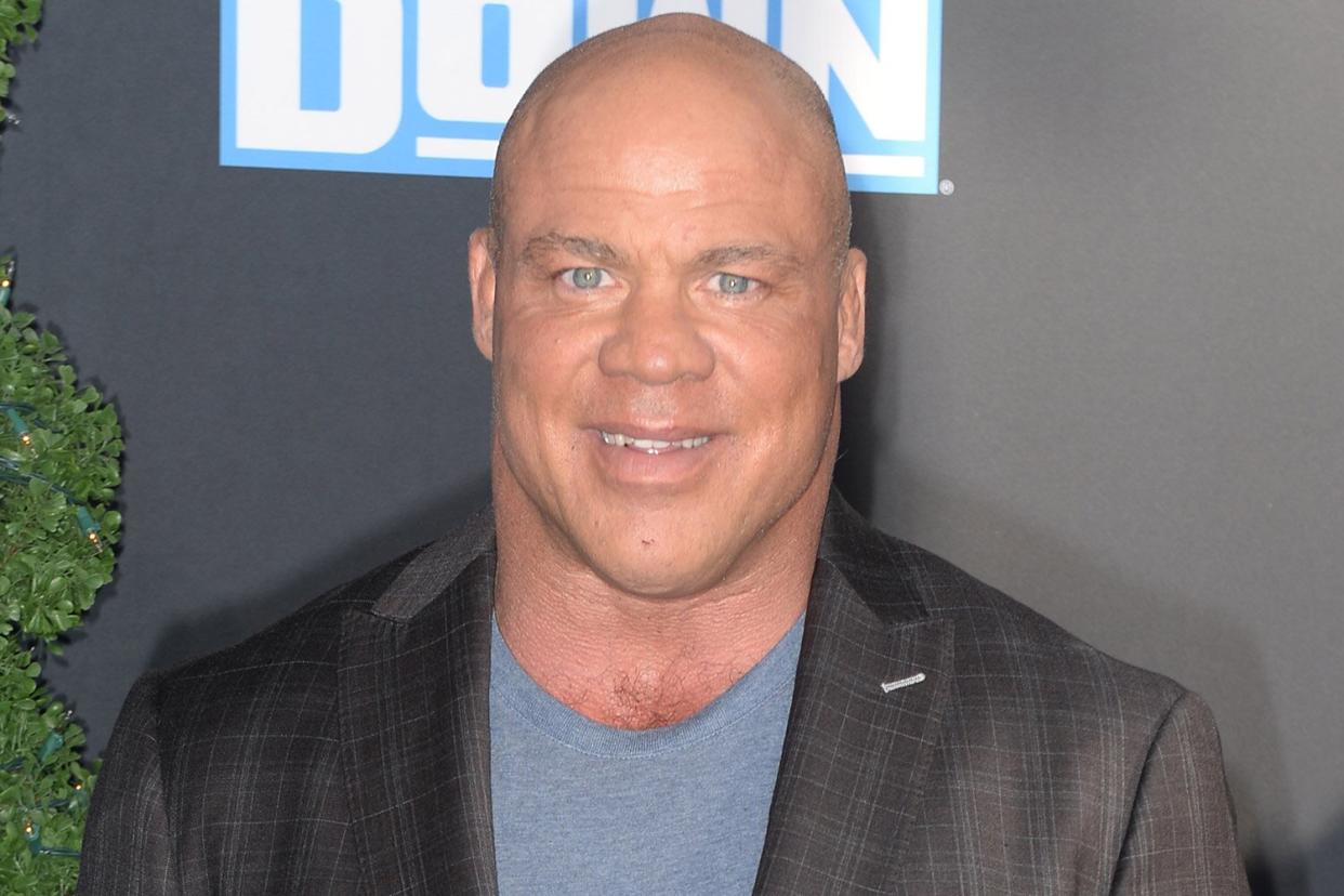 Kurt Angle attends WWE 20th Anniversary Celebration Marking Premiere of WWE Friday Night SmackDown on FOX at Staples Center on October 04, 2019 in Los Angeles, California.
