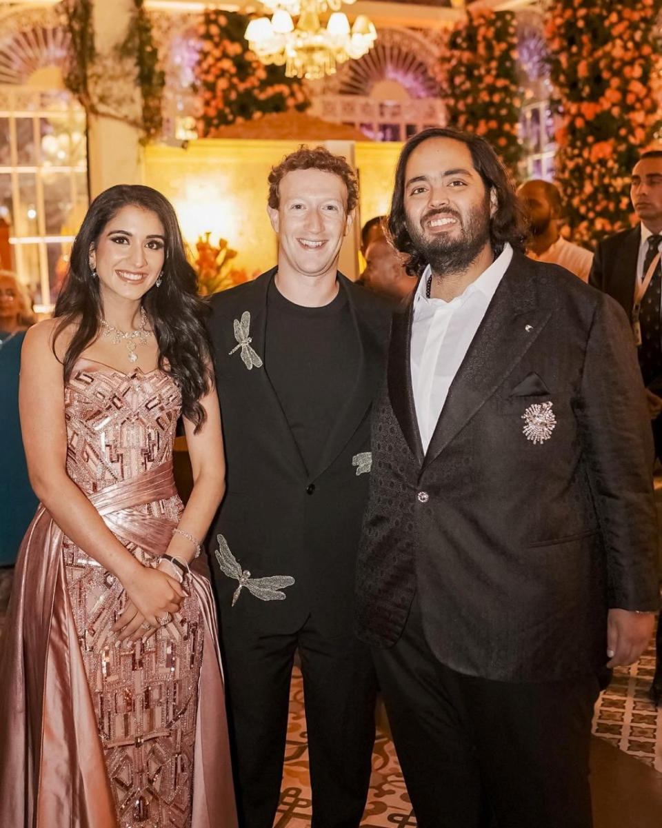 Auch Meta CEO Mark Zuckerberg war beim Polterabend von Anant Ambani und Radhika Merchant zu Gast. (Bild: Reuters)