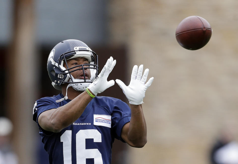 Is this the year Tyler Lockett catches on as a reliable fantasy starter? One Yahoo analyst believes it will finally happen. (AP Photo/Elaine Thompson)