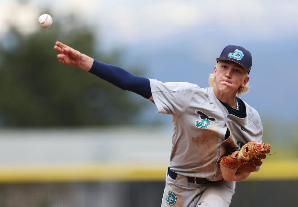 Juab and Juan Diego Catholic High School play for the 3A baseball championship at Kearns High on Saturday, May 13, 2023. Juab won 7-4. | Scott G Winterton, Deseret News