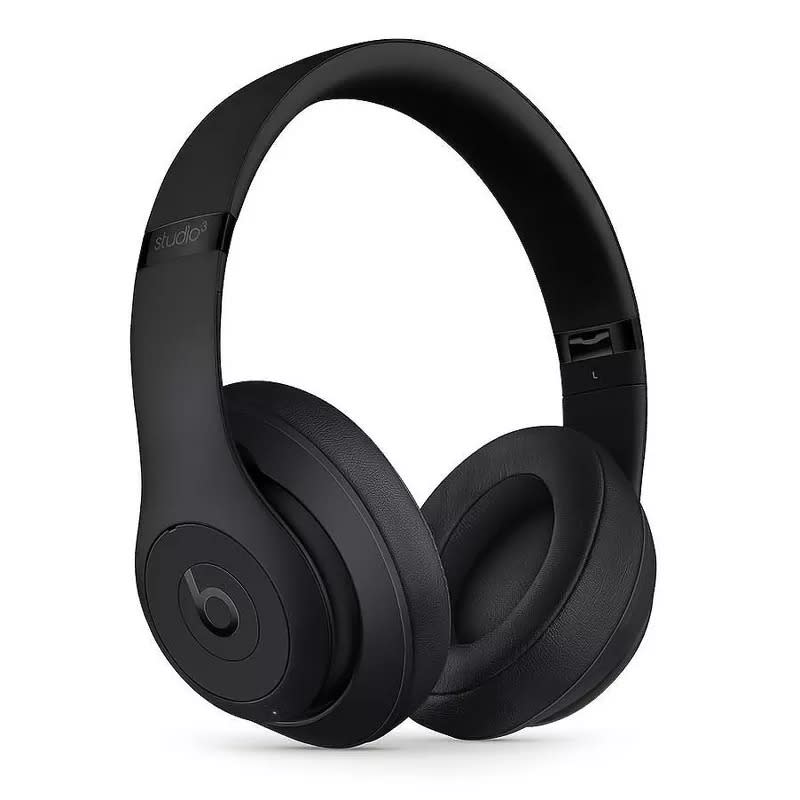 Beats Studio3 Over-Ear Noise Canceling Bluetooth Wireless Headphones against white background.