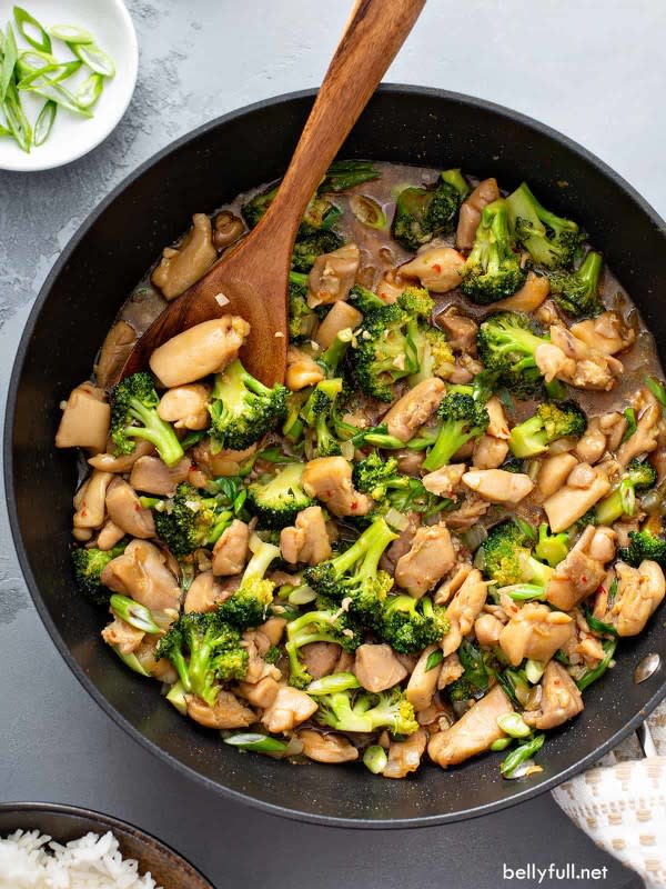 <p>Belly Full</p><p>Skip the restaurant and make this classic chicken and broccoli stir fry recipe at home! It’s quick, easy and absolutely loaded with the best Chinese-inspired flavors.</p><p><strong>Get the recipe: <a href="https://bellyfull.net/chicken-and-broccoli-stir-fry/" rel="nofollow noopener" target="_blank" data-ylk="slk:Chicken and Broccoli Stir Fry;elm:context_link;itc:0;sec:content-canvas" class="link rapid-noclick-resp">Chicken and Broccoli Stir Fry</a></strong></p><p><strong>Related: <a href="https://parade.com/1055483/pipandebby/best-zoodles-recipes/" rel="nofollow noopener" target="_blank" data-ylk="slk:43 Best Zoodles (Zucchini Noodles) Recipes You'll Love;elm:context_link;itc:0;sec:content-canvas" class="link rapid-noclick-resp">43 Best Zoodles (Zucchini Noodles) Recipes You'll Love</a></strong></p>