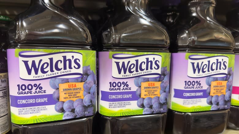 Bottles of grape juice