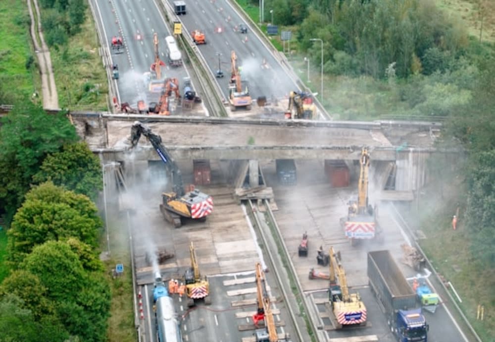 A new replacement bridge will be installed later in September. (National Highways)