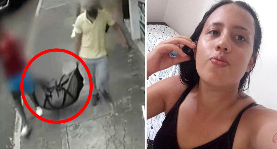 Julieth Jhoann Alvarez Mejia's body was allegedly carried through the streets of Bucaramanga by two men in a bag. Source: Newsflash/ Australscope