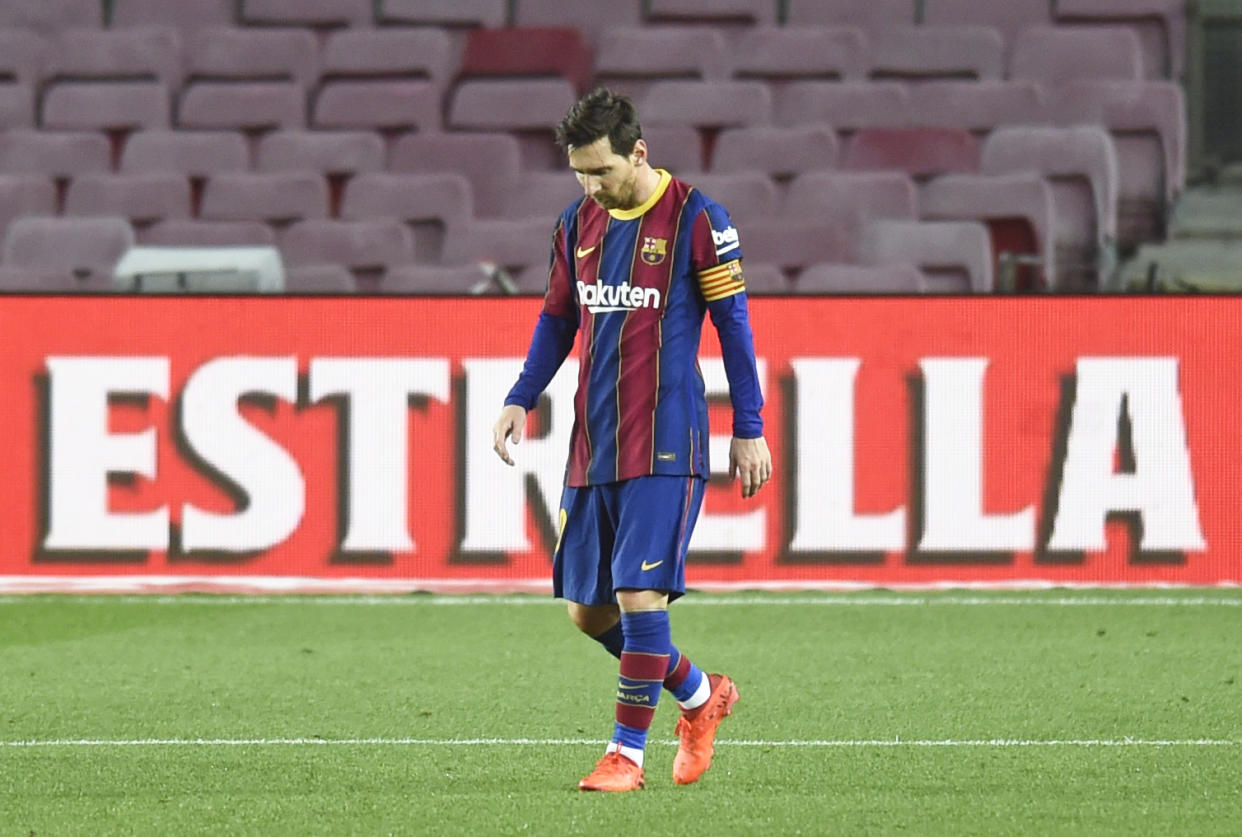 Leo Messi during the match between FC Barcelona and Real Betis Balompie, corresponding to the week 9 of the Liga Santander, played at the Camp Nou Stadium, on 07th November 2020, in Barcelona, Spain. (Photo by Urbanandsport /NurPhoto via Getty Images)