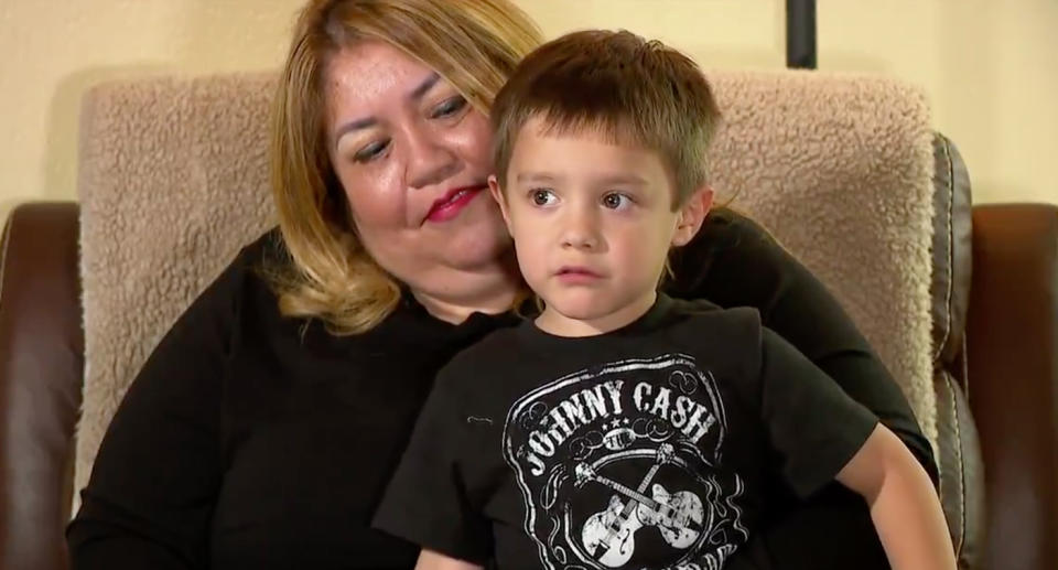 Rozie Salinas (left) with her grandson Raiden Gonzalez (right).