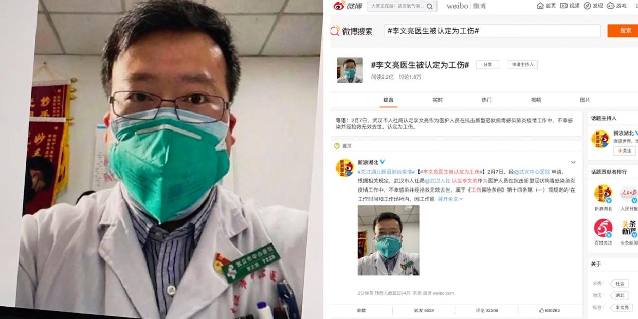 Weibo doctor li wenliang coronavirus