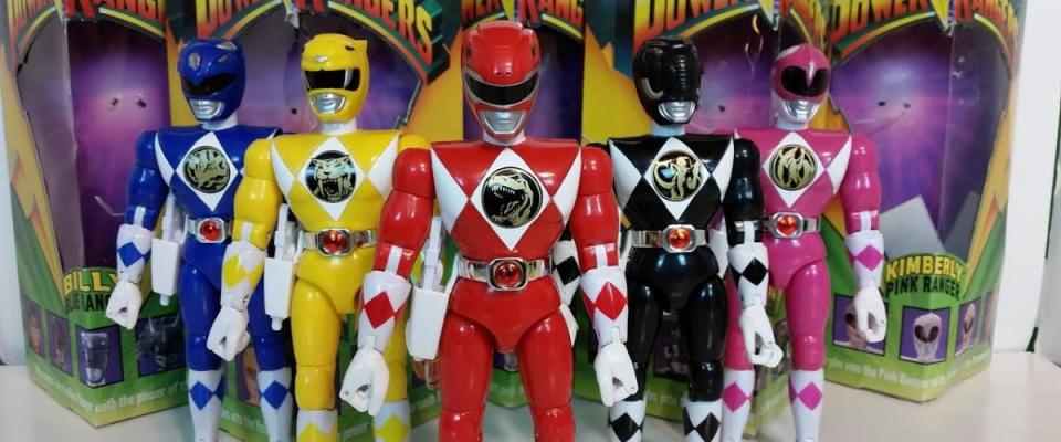 Closeup Mighty Morphin Power Rangers toys