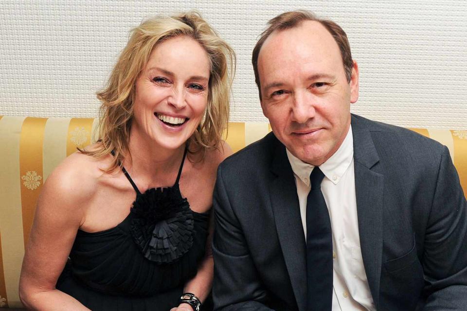 <p>Billy Farrell/BFA/Shutterstock</p> Sharon Stone and Kevin Spacey in Los Angeles on Feb, 26, 2011