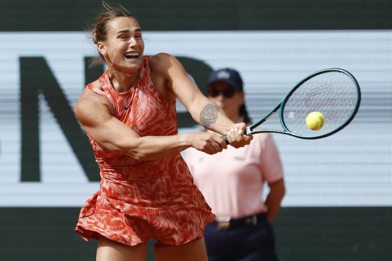 Aryna Sabalenka en el último Roland Garros, donde cayó en los cuartos de final ante Mirra Andreeva 