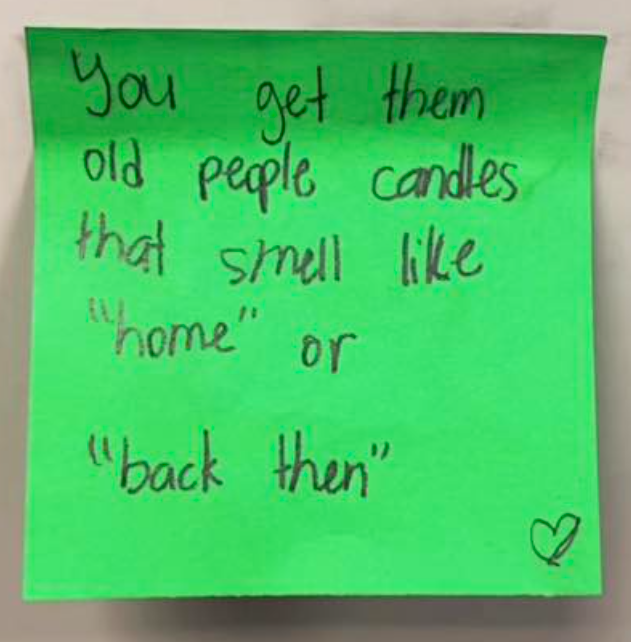 A 35-year-old 7th teacher from Palm Springs, California recently asked his students to name what someone in their 30s would want this year as a Christmas gift. Their answers, written on green post-it notes, are funny yet accurate. Well, mostly.