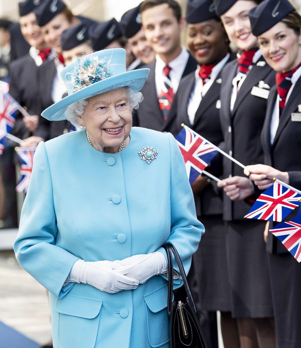 Queen Elizabeth at British Airways' 100th Anniversary in Blue