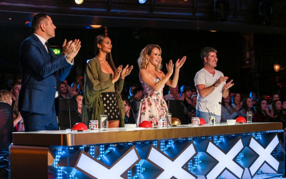 Cowell, far right, judging in his top-rating show, Britain’s Got Talent; the show was cancelled owing to Covid restrictions in 201 - Tom Dymond / Television Stills 