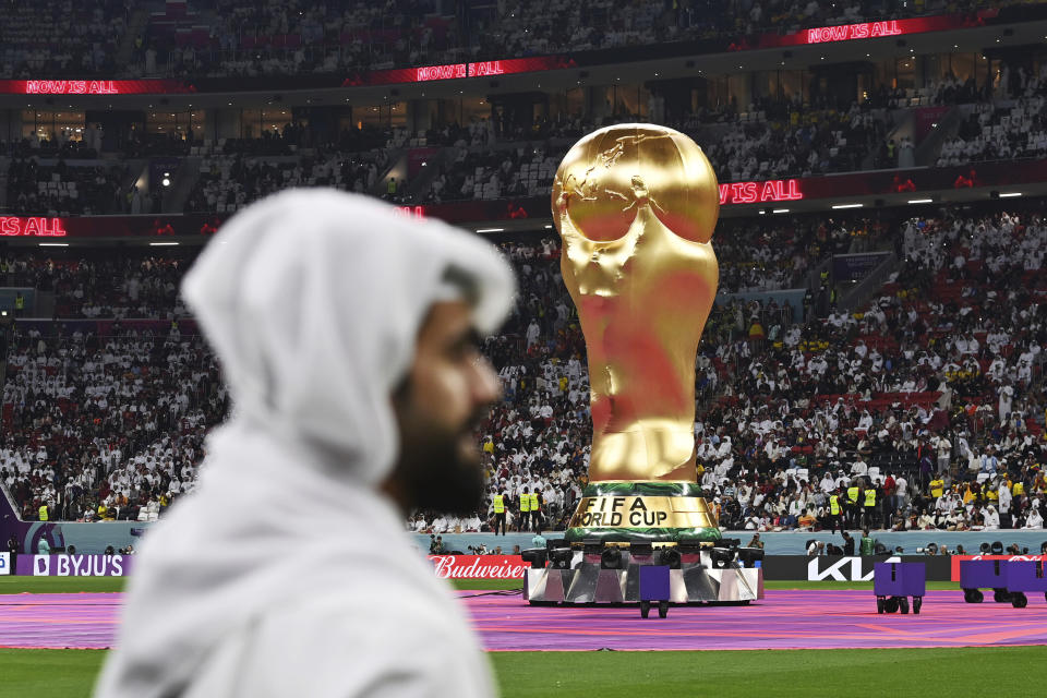 Such was the level of international criticism of Qatar, its World Cup opening ceremony, seen here, was not shown live on television in Britain. (Frank Hoermann / AP)