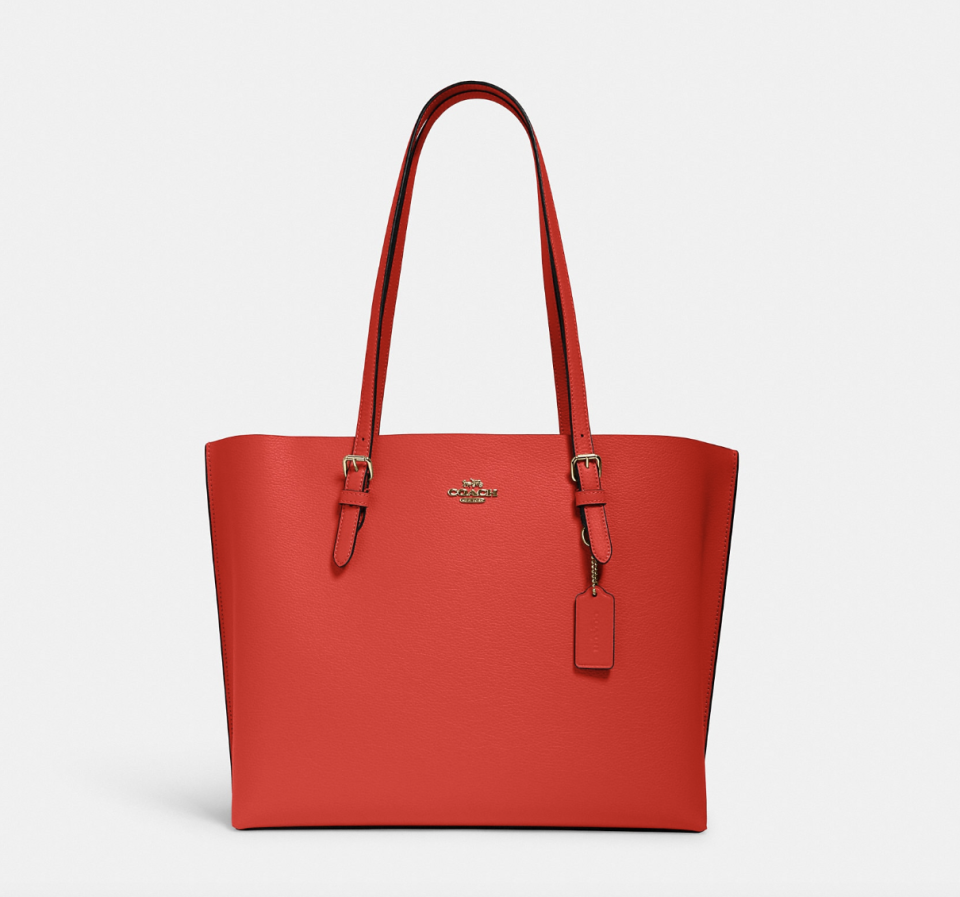 Mollie Tote in IM/Miami Red (Photo via Coach Outlet)