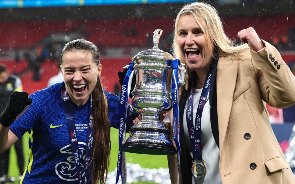 Emma Hayes revels in FA Cup final win with playful nod to Arsenal coach's superstition - Getty Images