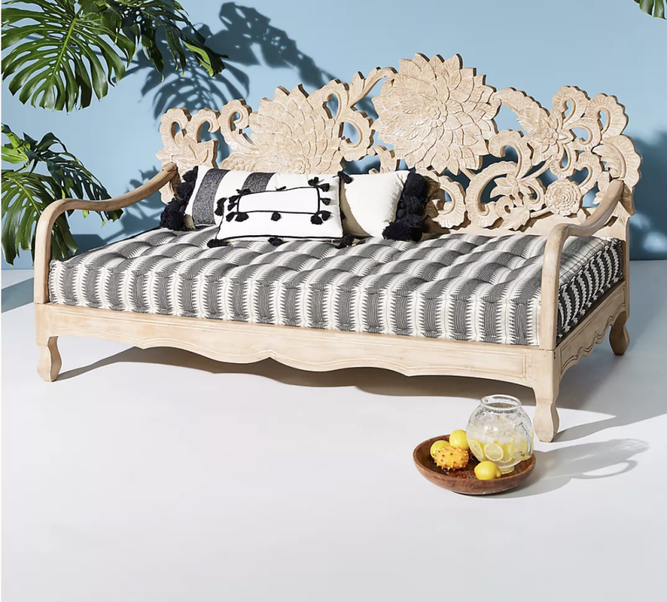 Handcarved Lotus Daybed