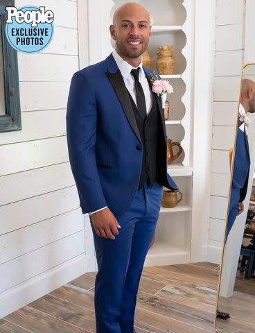 <p>Rebecca Brenneman/Netflix</p> Izzy Zapata on his wedding day during 'Love Is Blind' season 5 finale episode